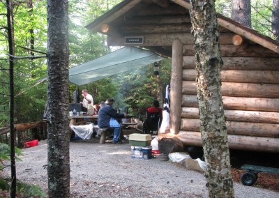 Campers at one of the John Dillon Park lean-tos.