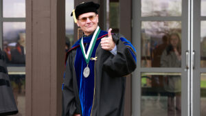 Paul Smith's College President Dan Kelting at Paul Smith's College's 78th Commence Exercises