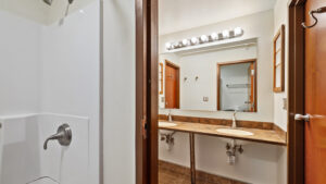 Hillside bathroomarea couch