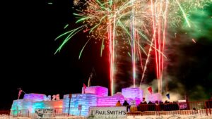 Fireworks above an ice palace