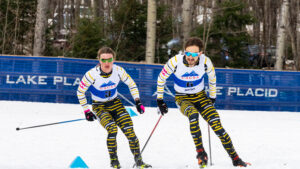 Two cross country skiers