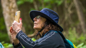 woman taking a photo