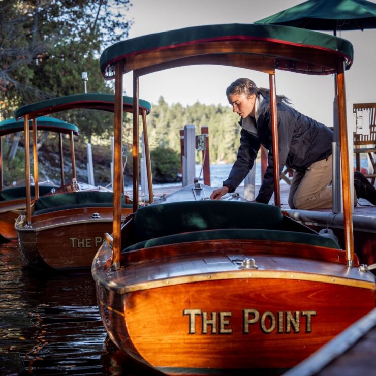 A person on a boat