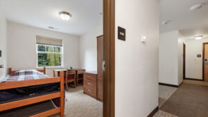 A bedroom and hallway